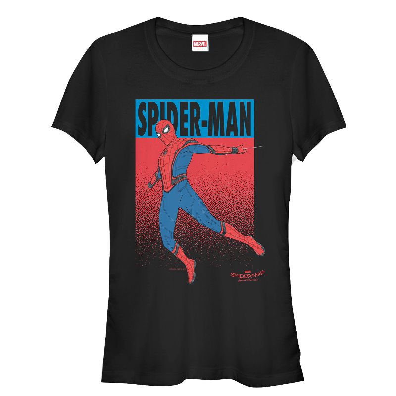 Juniors Womens Marvel Spider-Man: Homecoming Dot T-Shirt, 1 of 4
