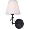 Elegant Lighting Bethany 1 light bath sconce in black with white fabric shade - 3 of 4
