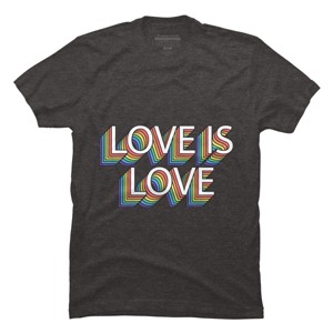 Adult Design By Humans Retro Love Is Love Pride By DudleyjazT-Shirt - 1 of 2