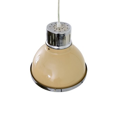 Warm Sand Glass and Metal LED Pendant Light