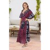 LA LEELA Women's Summer Batik Caftan House Dashiki Dress Kaftan Loungewear Nightshirts for Women Sleepwear Plus size 2X-3X Pink, Tie Dye Design - 2 of 4