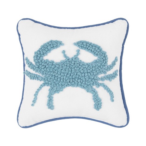 Blue Crab Coastal Indoor/Outdoor 18x18 Decorative Accent Throw