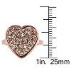 EVERLY JEWELRY | Rose Plated Sterling Silver w/12ct TW 15x15mm Heart Shape Rose Color Druzy Gemstones Fashion Ring - 4 of 4