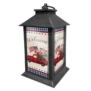 Briarwood Lane Summer Lantern 13.5" x 5.5" x 5.5" Stars and Stripes Truck For Summer Lantern - 1 of 3