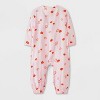 Baby Halloween Long Sleeve Gauze Pumpkin Romper - Cat & Jack™ Pink - 2 of 4