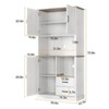 Modern Kitchen Pantry Cabinet with Microwave Stand, Tall Hutch Bar Cabinet with Drawers & Adjustable Shelves, Large Wood Storage Cabinet for Dining R - 3 of 4