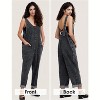 EXLURA Womens High Roller Denim Bib Jumpsuits Casual Loose Overalls Baggy Jeans Romper with Pockets Outfits - 4 of 4