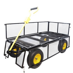 BIG Wagon Cart Garden cart trucks make it easier to transport firewood Yellow+Black Maximum static load is 880 lbs. - 1 of 4