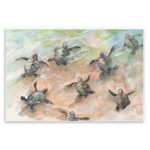 Stupell Industries Baby Sea Turtles Swimming Shore Wall Plaque Art - 1 of 4