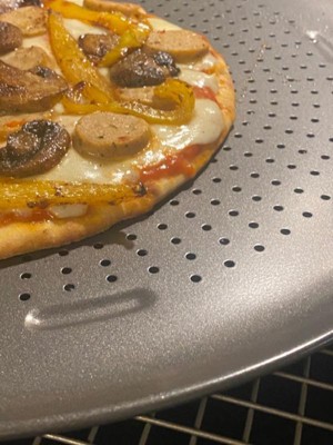 Goodcook 15.75 Large Nonstick Carbon Steel Ready Air Perfect Pizza Pan  Gray : Target