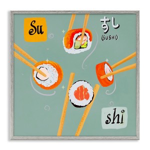 Stupell Industries Tasty Sushi Party Gathering Black Framed Giclee Art - 1 of 4
