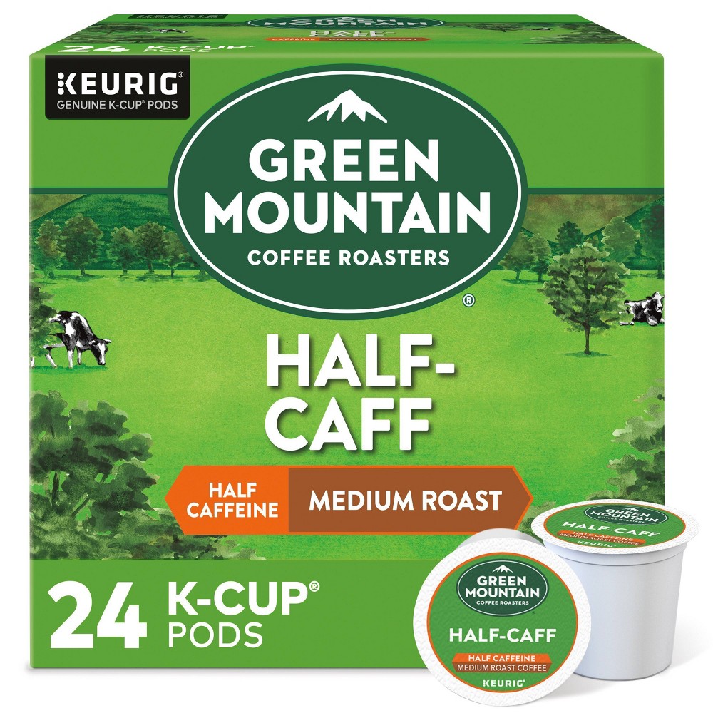 Green Mountain Coffee - Half Caff Coffee, Keurig Single-Serve K-Cup pods, Medium Roast, 24 Count