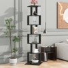 SEVOBAL 6 tier Rotating Bookshelf, Floor Rack Simple Bookcase Student Multi-Function Creative Bookshelf for Living Room, Black, 19.68"*19.68"*74.8" - 3 of 4
