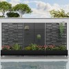 Wooakway 142"W × 72"H Black Rectangle Metal Planter Box with Trellis Raised Garden Bed with Arbor Privacy Screen with Wheels - 2 of 4