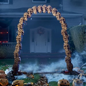 Joyfy 7.2 FT Halloween Outdoor Decorations, Scary Giant Skeleton Archway Decor, Skull Arch for Halloween Yard Garden Lawn Haunted House Decorations - 1 of 4