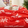 Christmas Throw Blanket– Cozy Holiday Blanket with Red Snowflake Design, Soft Lightweight Fleece - 4 of 4