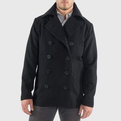 Alpine Swiss Mason Mens Wool Blend Classic Pea Coat Black Small Target