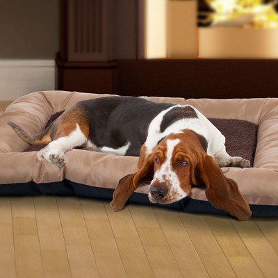 Trademark Global Petmaker Plush Cozy Pet Bed - Tan 43x29
