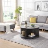 NicBex 4-Piece Industrial Style Round Coffee Table with Storage,2-Tier Wooden End Table,Center Table for Livng Room - 3 of 4