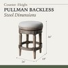 Maven Lane Pullman Backless Swivel Fabric Counter Height Bar Stool - 4 of 4