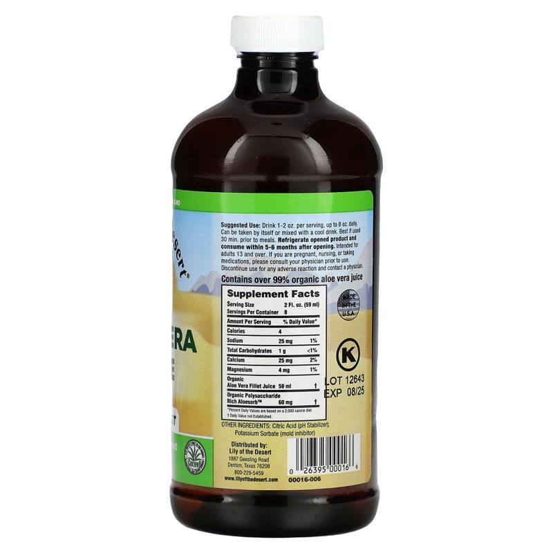 Lily of the Desert Aloe Vera Juice, Inner Fillet, 16 fl oz (473 ml), 2 of 3