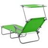 vidaXL Sun Lounger with Canopy Steel Green - 4 of 4
