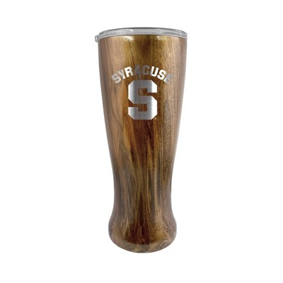 NCAA Syracuse Orange 20oz Woodgrain Stainless Steel Pilsner Glass