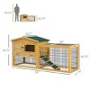 Two Level Rabbit Hutch Sturdy Outdoor Hutch With Openable Top Large Wooden Rabbit Hutch With Run Weatherproof Roof,Removable Tray,Ramp-Cuddlewood - 3 of 4