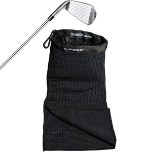 Club Scrub Towel Microfiber w/ Cleaning Scrub Pouch - Black - 1 of 2