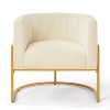 Vatros Upholstered Accent Chair Leisure Chair with Curve Backrest - 4 of 4