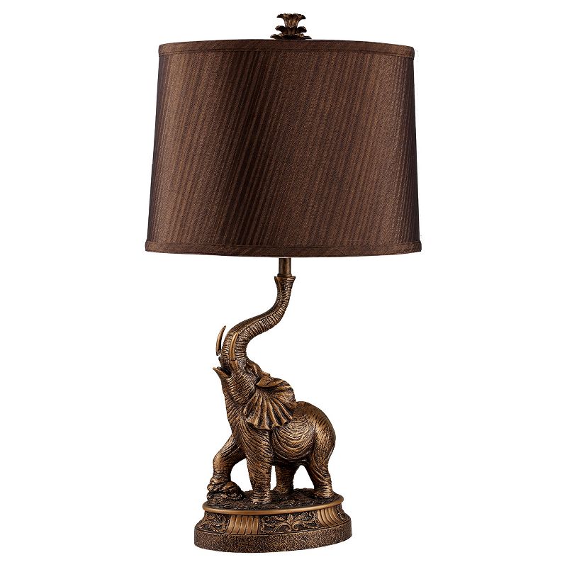26.5&#34; Novelty Metal Table Lamp with Elephant Base Brown - Ore International, 1 of 5