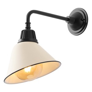 JONATHAN Y Croydon Farmhouse Industrial Indoor/Outdoor Iron LED Gooseneck Arm Outdoor Sconce - 1 of 4