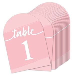 Big Dot of Happiness Pink Elegantly Simple - Wedding Receptions, Parties or Events Double-Sided 5 x 7 inches Cards - Table Numbers - 1-20 - 1 of 4