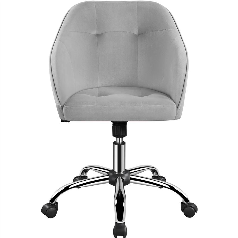 Yaheetech Velvet Desk Chair for Home Office, Soft Height Adjustable 360° Swivel Computer Chair, 1 of 8