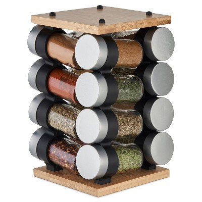 16-Cube Bamboo Spice Rack