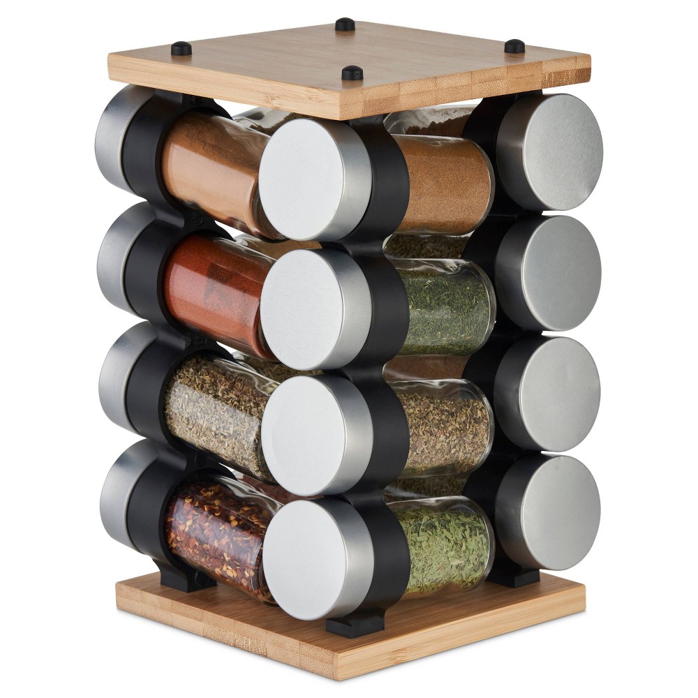 Cole & Mason Blyth Classic Bamboo 16 Jar Carousel Spice Rack