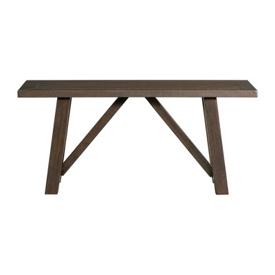 Rustic Gray 40" Trestle Base Solid Wood Dining Bench