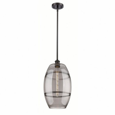 Vaz - 1 Light Stem Hung Mini Pendant In Industrial Style-18.5 Inches Tall and 10 Inches Wide