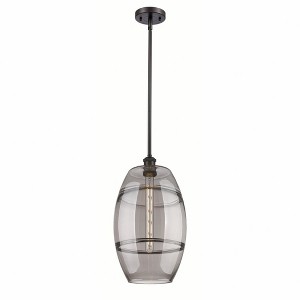 Vaz - 1 Light Stem Hung Mini Pendant In Industrial Style-18.5 Inches Tall and 10 Inches Wide - 1 of 1