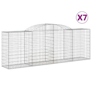 vidaXL Gabion Basket 7 Pcs - Arched Outdoor Garden Barrier - Galvanized Iron Stone Cage - 118.1x19.7x39.4 in ``` - 1 of 4
