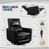 Swivel Rocking Recliner Chair, Manual Leather Recliner Glider with Lumbar Support & Padded Armrest, Comfortable Rocker Nursery Single Sofa - 2 of 4