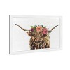 19" x 13" Highland Floral Cow Floral and Botanical Framed Wall Art Gray - Olivia's Easel - 2 of 4