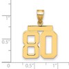 Black Bow Jewelry 14k Yellow Gold, Athletic Collection Medium Polished Number 80 Pendant - 2 of 3
