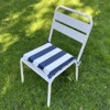 VisioGear 4PCS Outdoor Patio Seat Cushion, Replacement Seat Cushion with Ties for Gardens, Patios, Navy Blue White Striped, 14.67"*14.67"*2.1" - 2 of 4