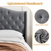 homfan Modern Velvet Upholstered Bed Frame with Tufted Raised Wing Back Headboard, Wood Slats Support, Mattress Foundation, Easy to Assemble - 4 of 4