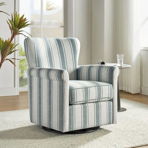 ulia Transitional Floral Fabric Swivel Chair|HULALA HOME - 1 of 4