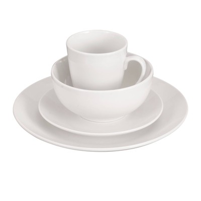 White Porcelain 16-Piece Dinnerware Set for 4