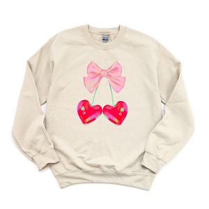 Simply Sage Market Women's Graphic Sweatshirt Heart Cherries Coquette - 1 of 3