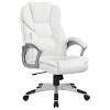 Vynxaria White Upholstered Adjustable Home Office Desk Chair - 3 of 4
