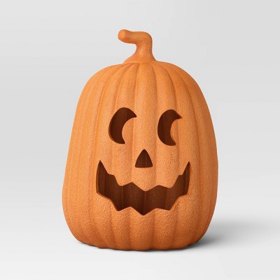Textured Jack O' Lantern Decorative Sculpture - Hyde and EEK! Boutique™ Terracotta Orange